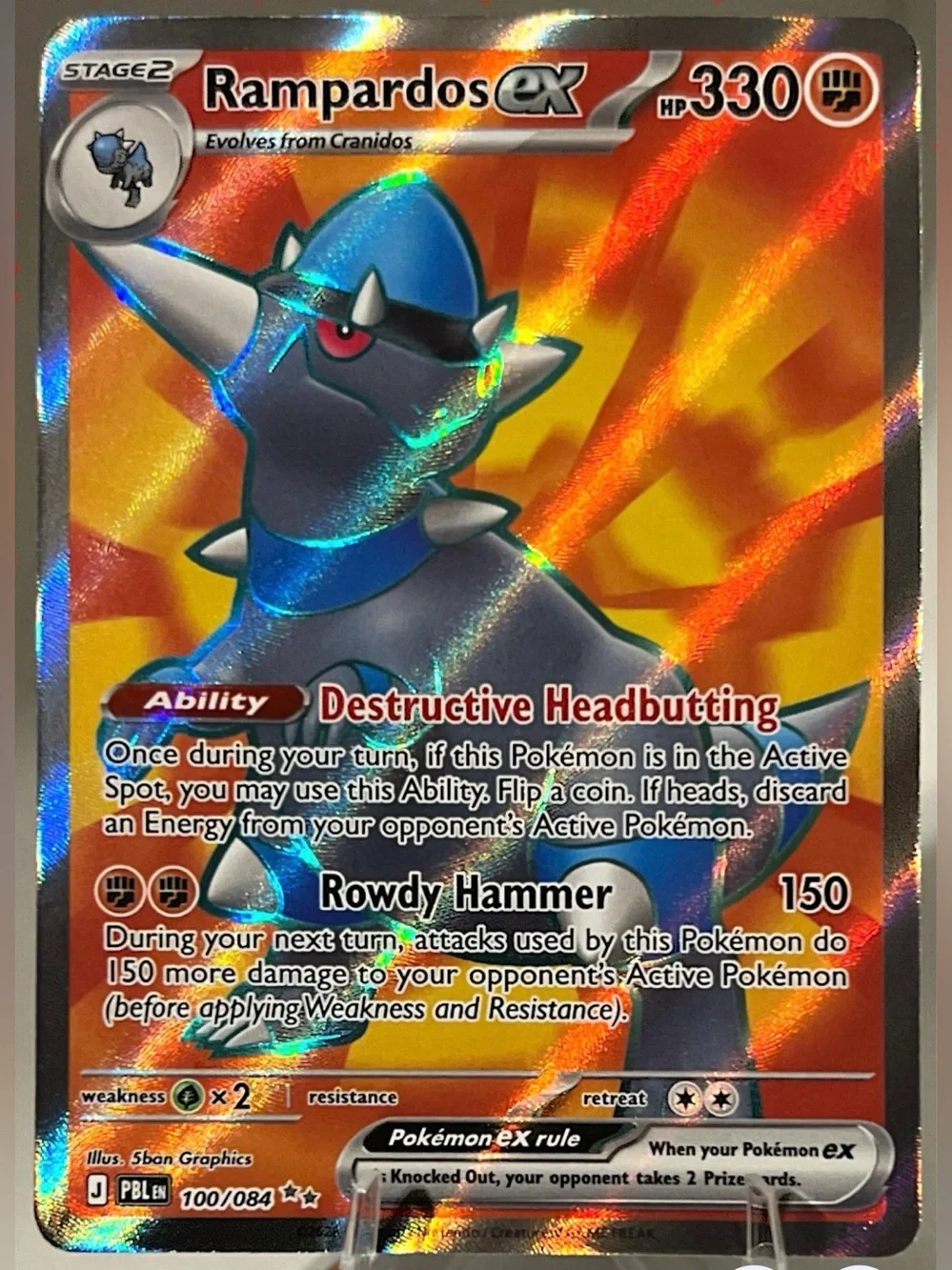 Pokémon TCG: Pitch Black - RAMPARDOS EX 100/084 NM